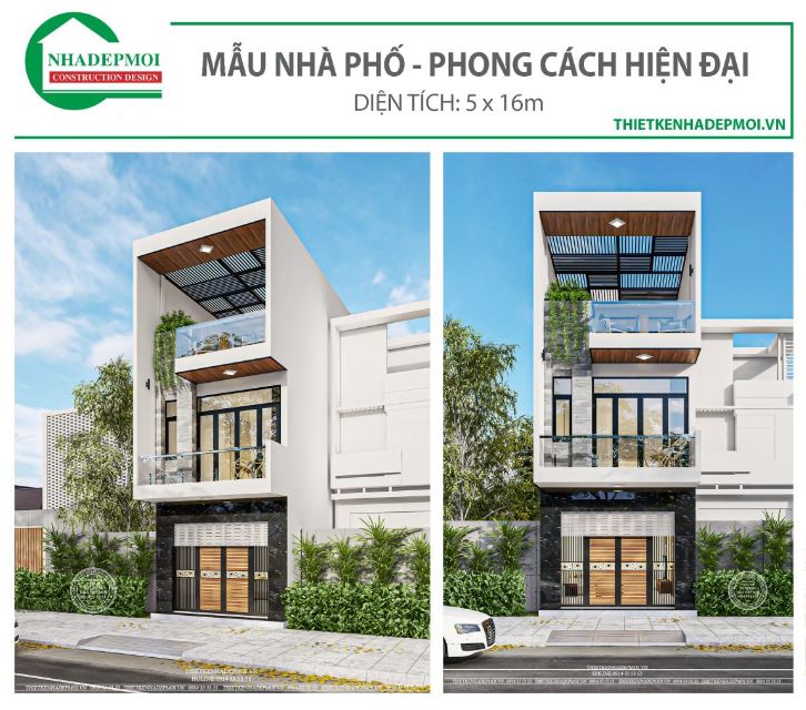 Mẫu nhà phố đẹp 3 tầng đầy đủ tiện nghi