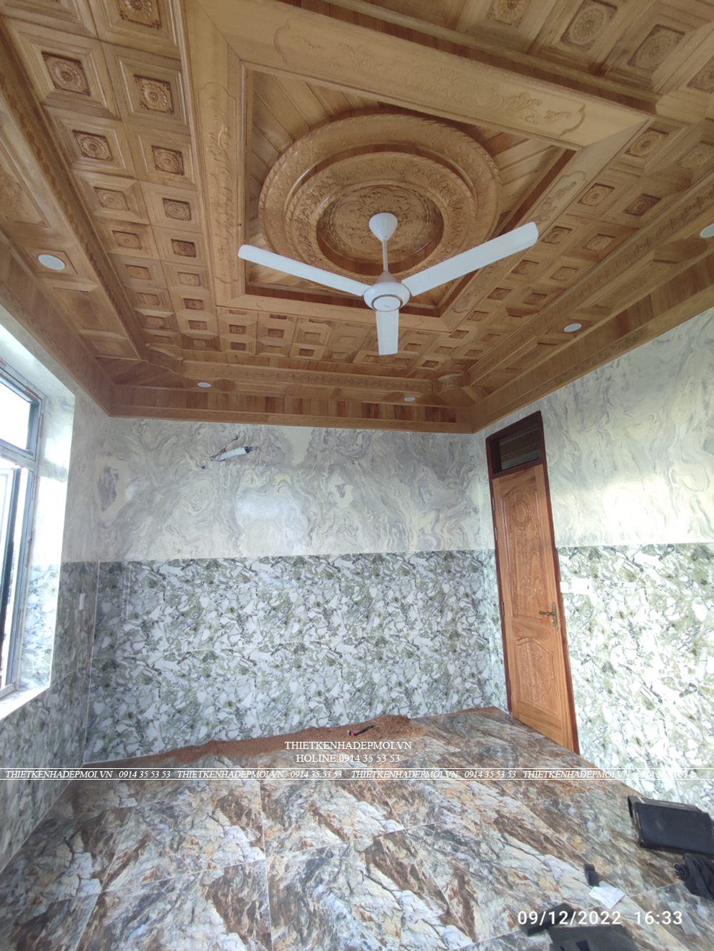 Hình ảnh thi công thực tế biệt thự mái thái của chú thấn - bình phước