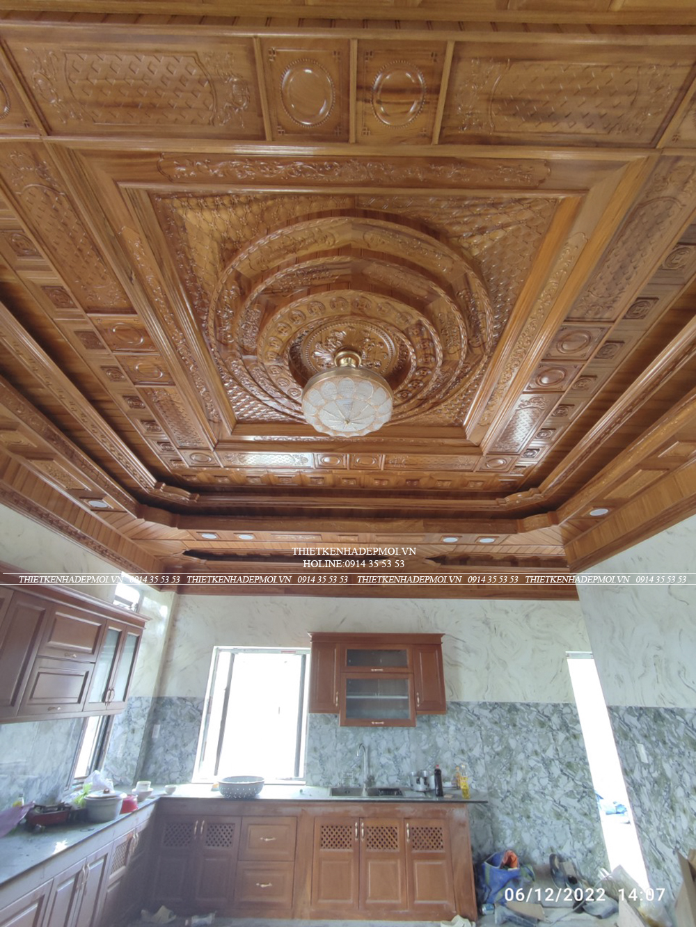 Hình ảnh thi công thực tế biệt thự mái thái của chú thấn - bình phước