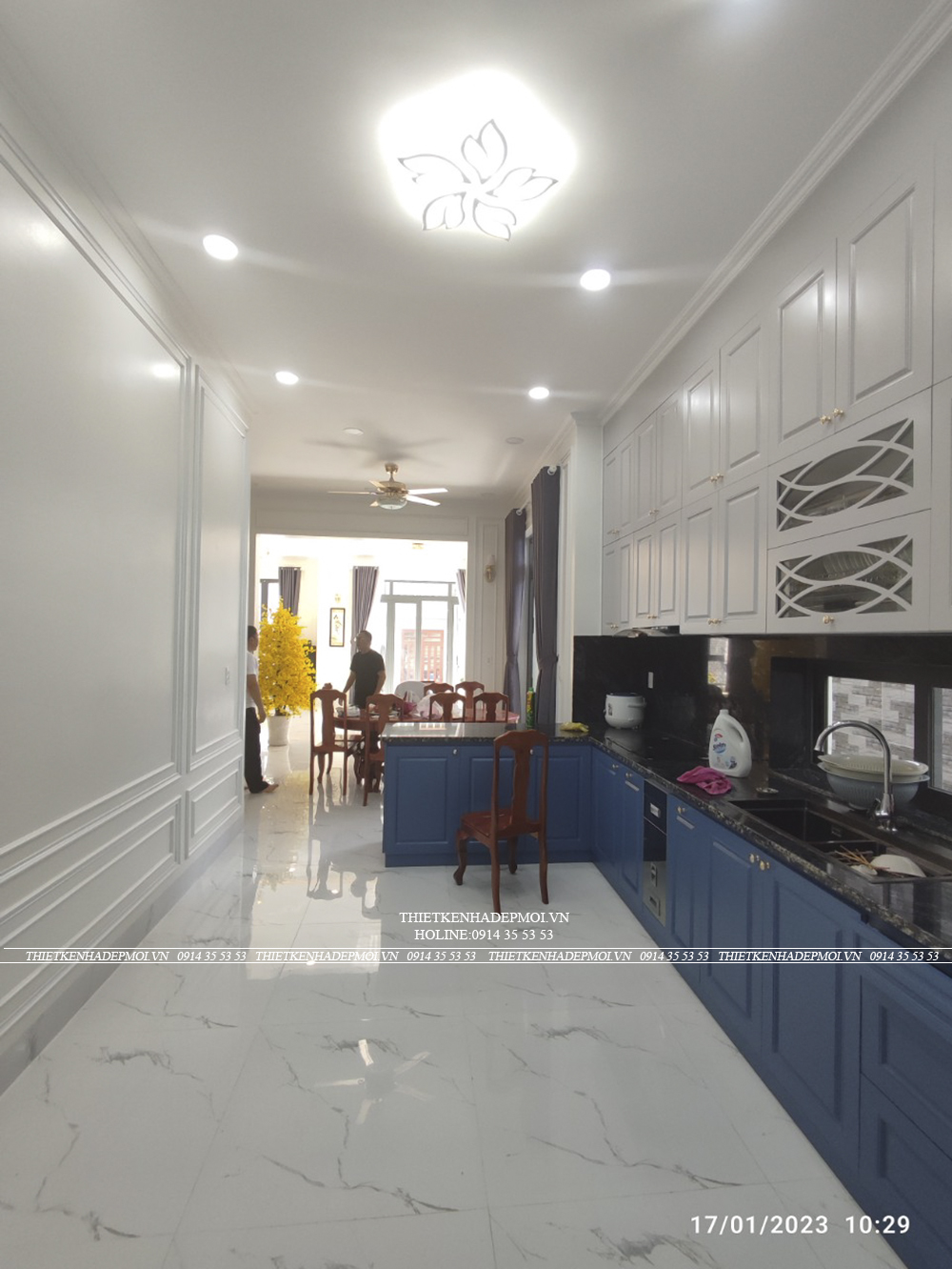 Hình ảnh thi công hoàn thiện biệt thự mái nhật nhà anh đức - bình dương