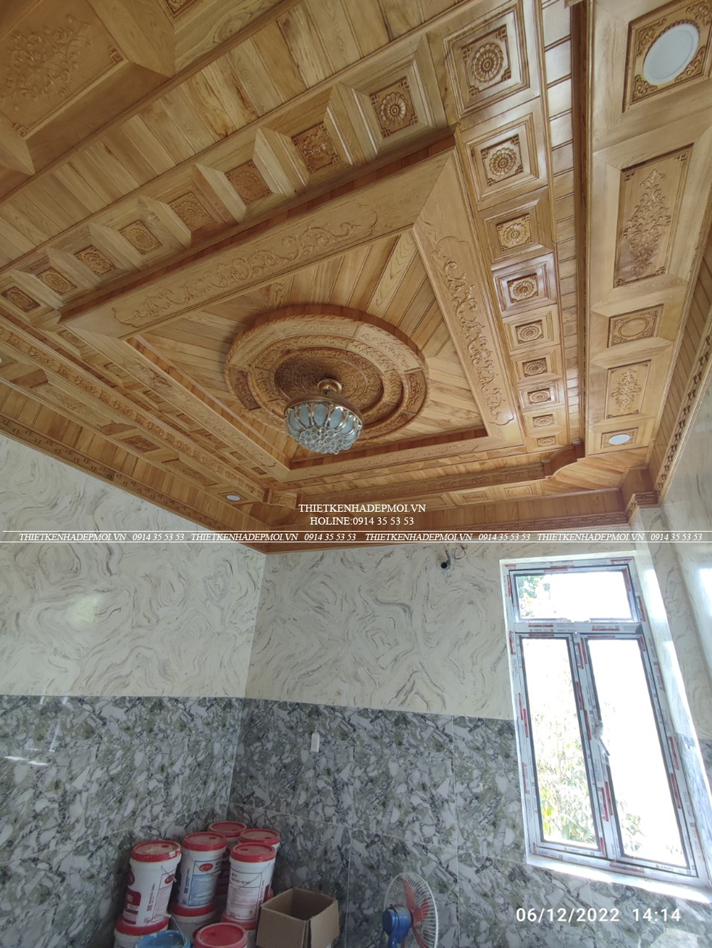 Hình ảnh thi công thực tế biệt thự mái thái của chú thấn - bình phước