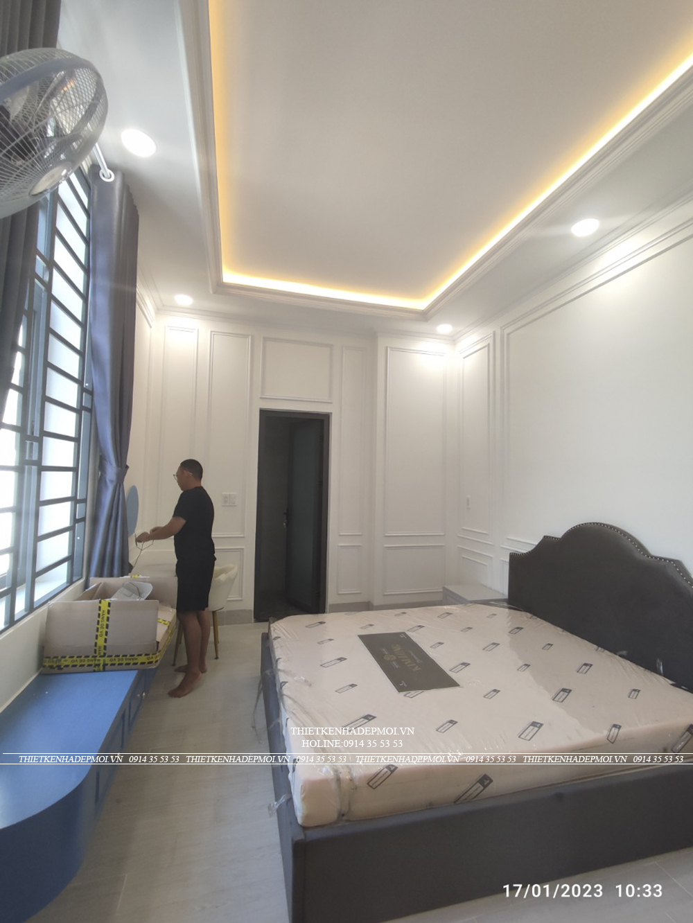 Hình ảnh thi công hoàn thiện biệt thự mái nhật nhà anh đức - bình dương