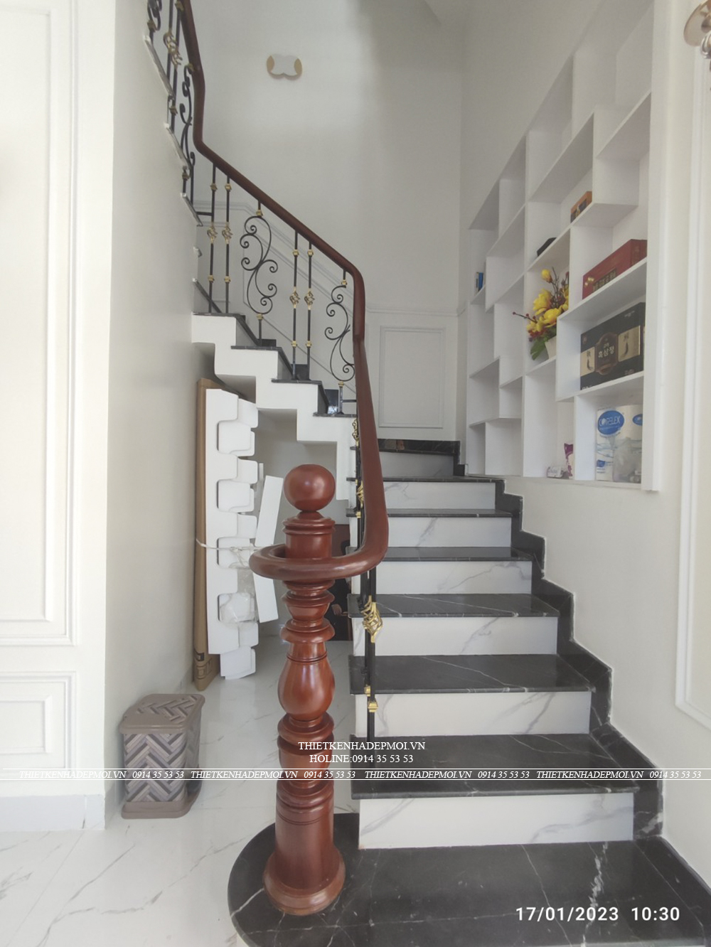 Hình ảnh thi công hoàn thiện biệt thự mái nhật nhà anh đức - bình dương