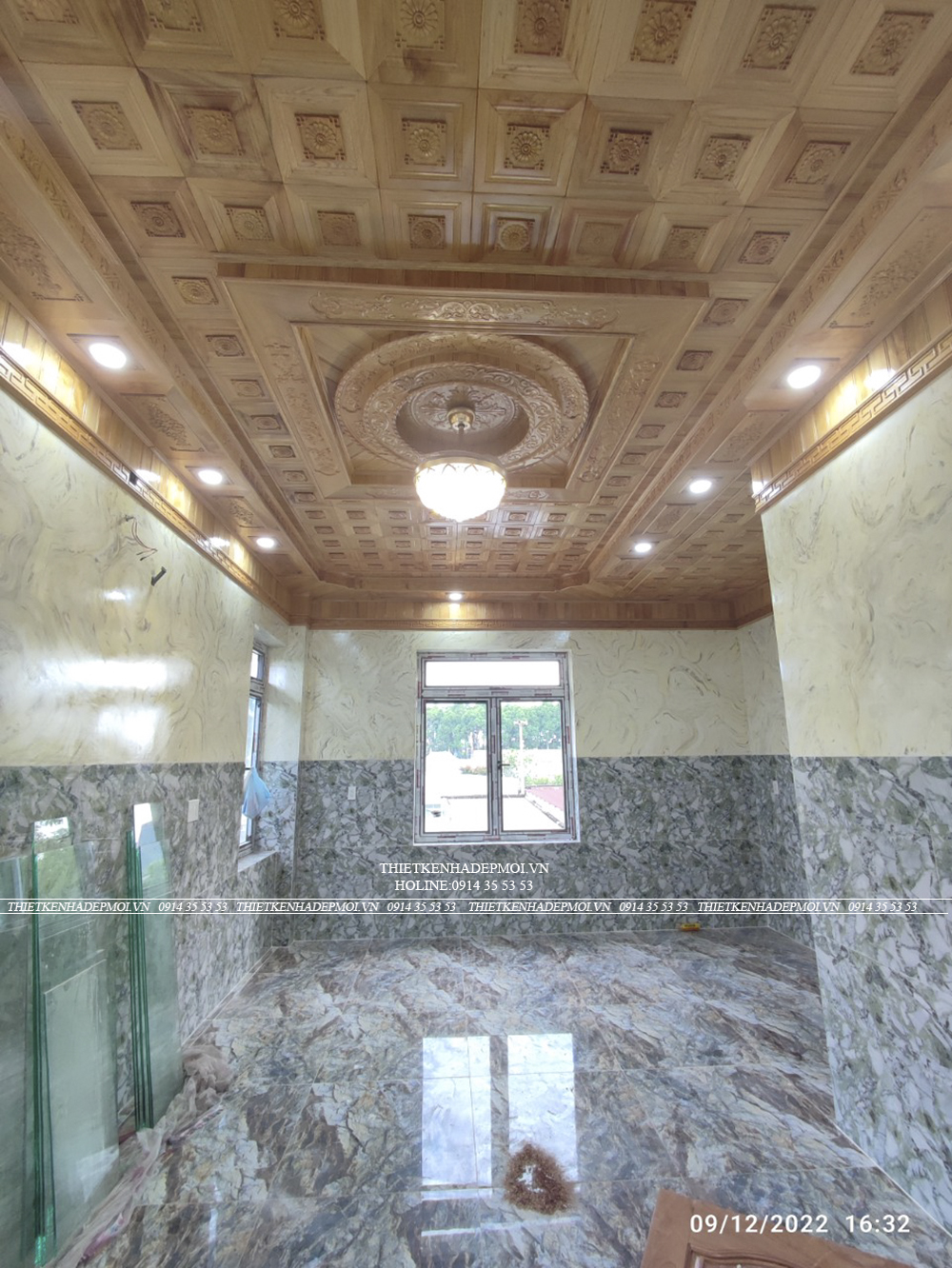 Hình ảnh thi công thực tế biệt thự mái thái của chú thấn - bình phước