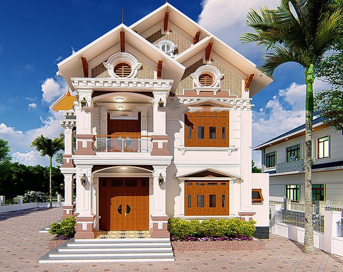 Biệt Thự 2 Tầng Mái Thái Ở Nông Thôn 