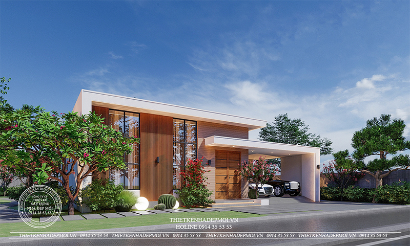 Mẫu biệt thự mái bằng đẹp xu hướng 2023