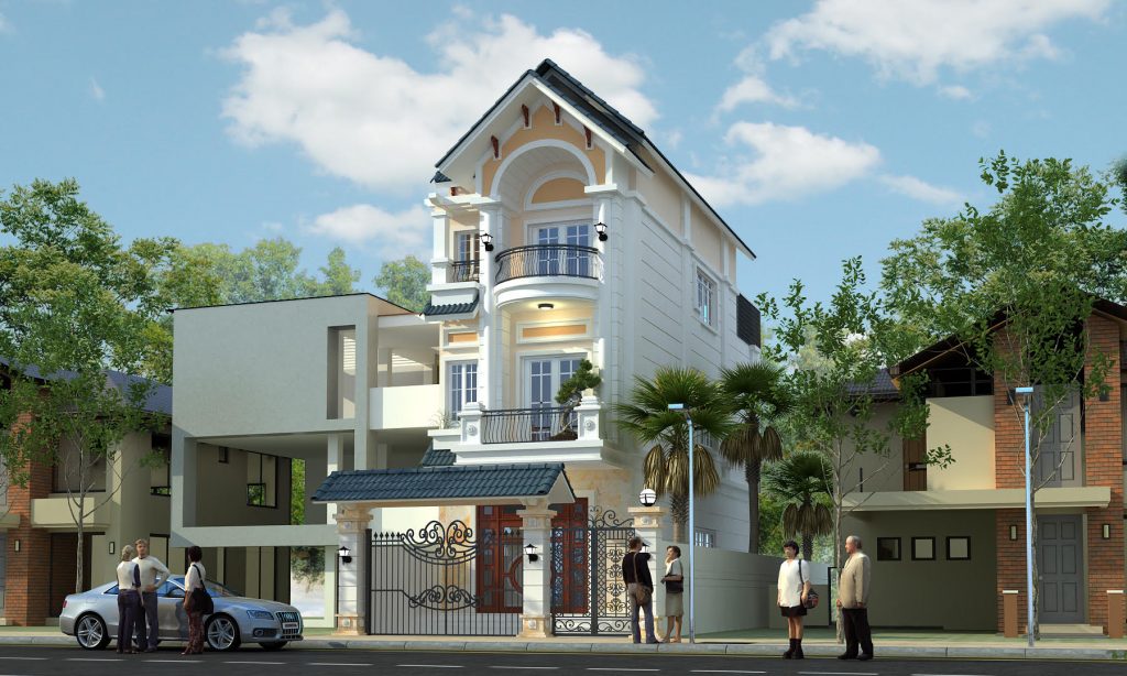 nhà phố 3 tầng mái thái