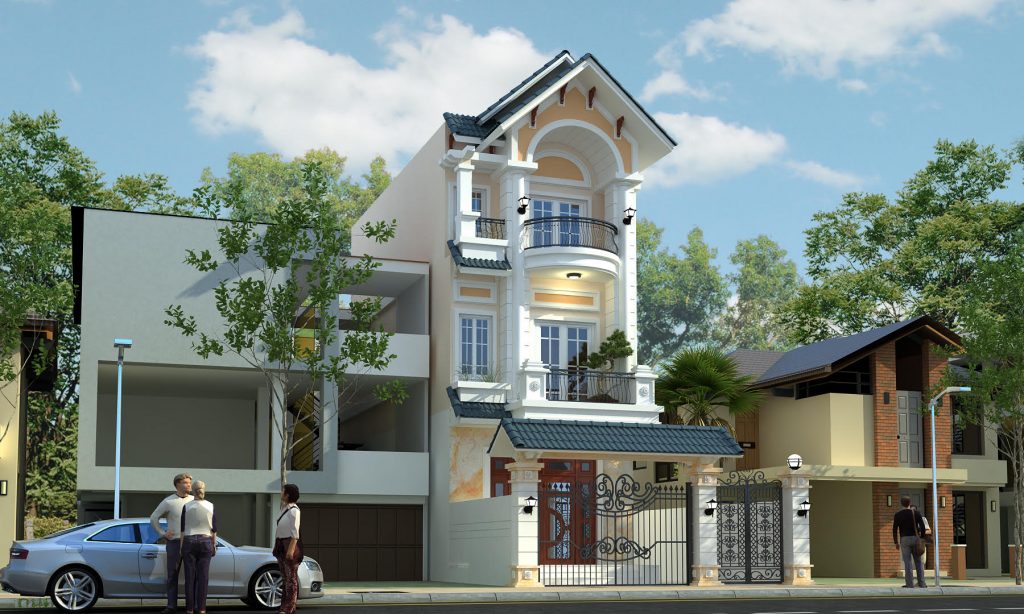 nhà phố 3 tầng mái thái
