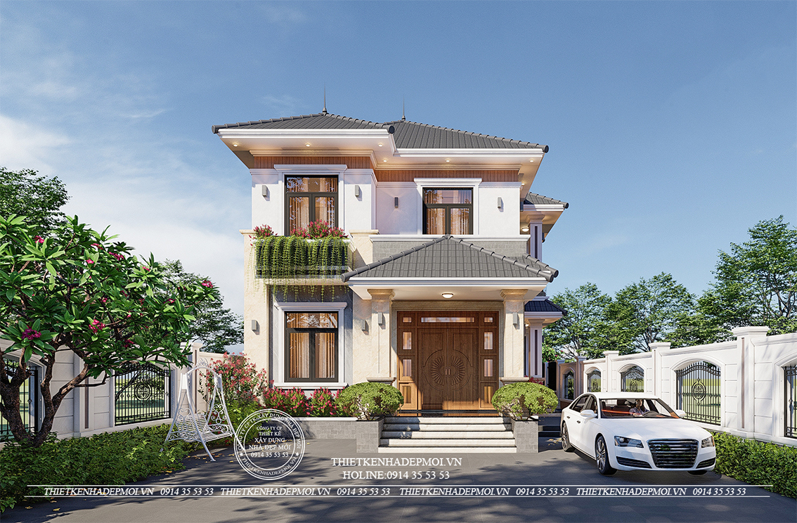 Biệt thự mái nhật đẹp nhà chị hiền mai bình phước