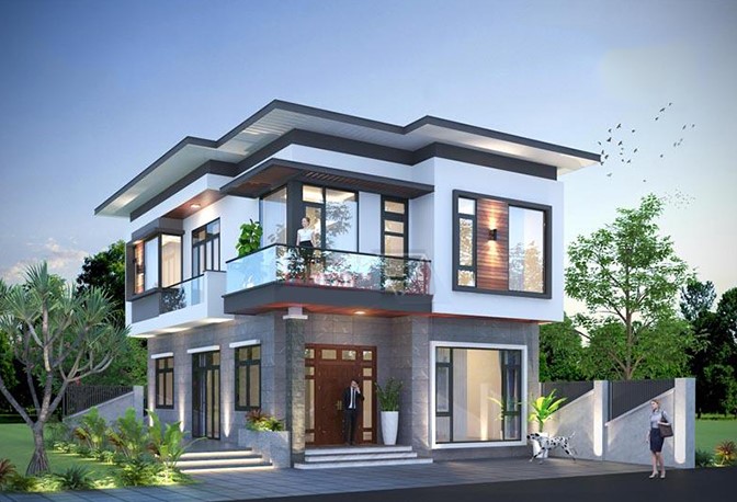 Mẫu biệt thự mái bằng đẹp xu hướng 2023