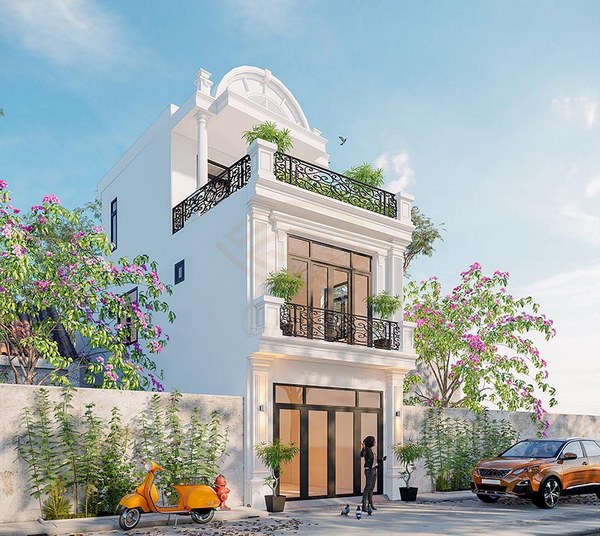 nhà phố 2 tầng 1 tum
