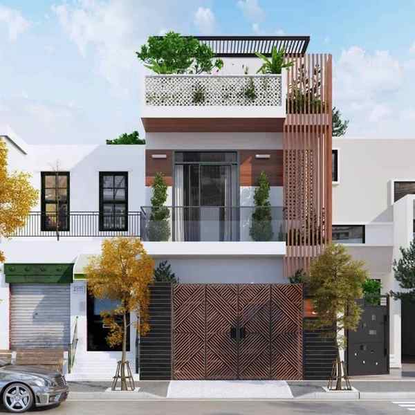 nhà phố 2 tầng 1 tum