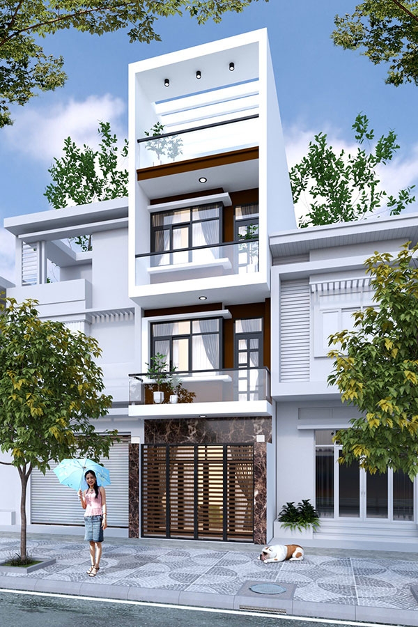 nhà phố 3 tầng không ban công