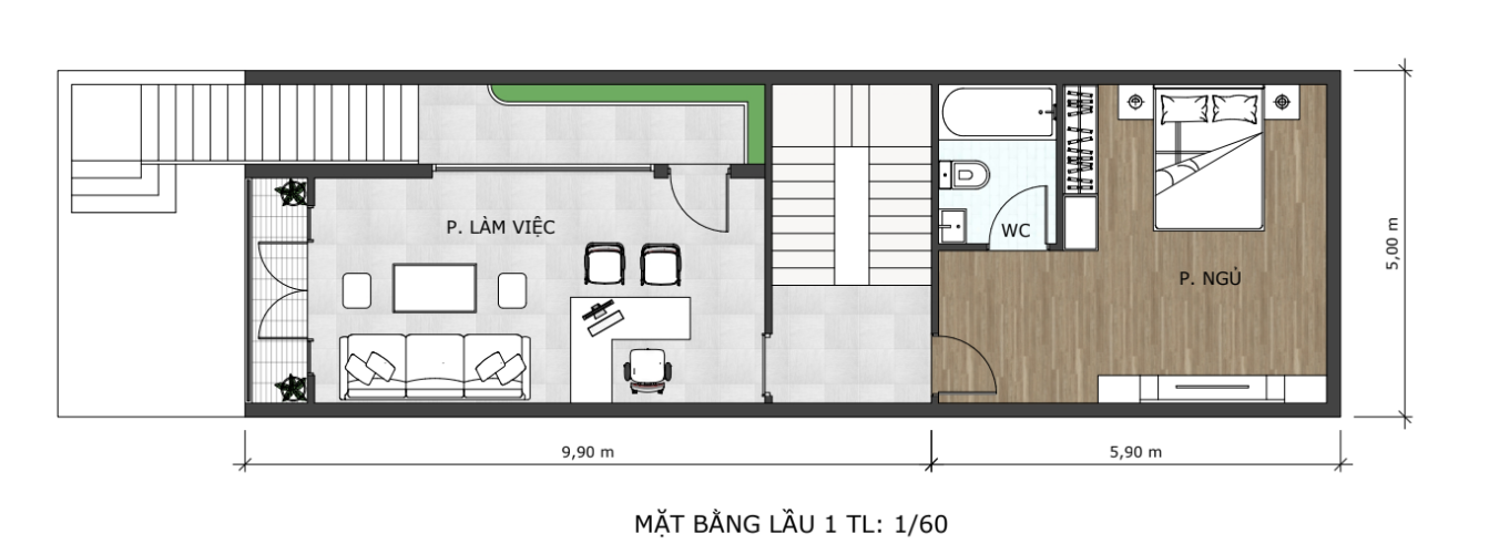 Mẫu thiết kế nhà phố phong cách indochine - chị nhung (đồng nai)