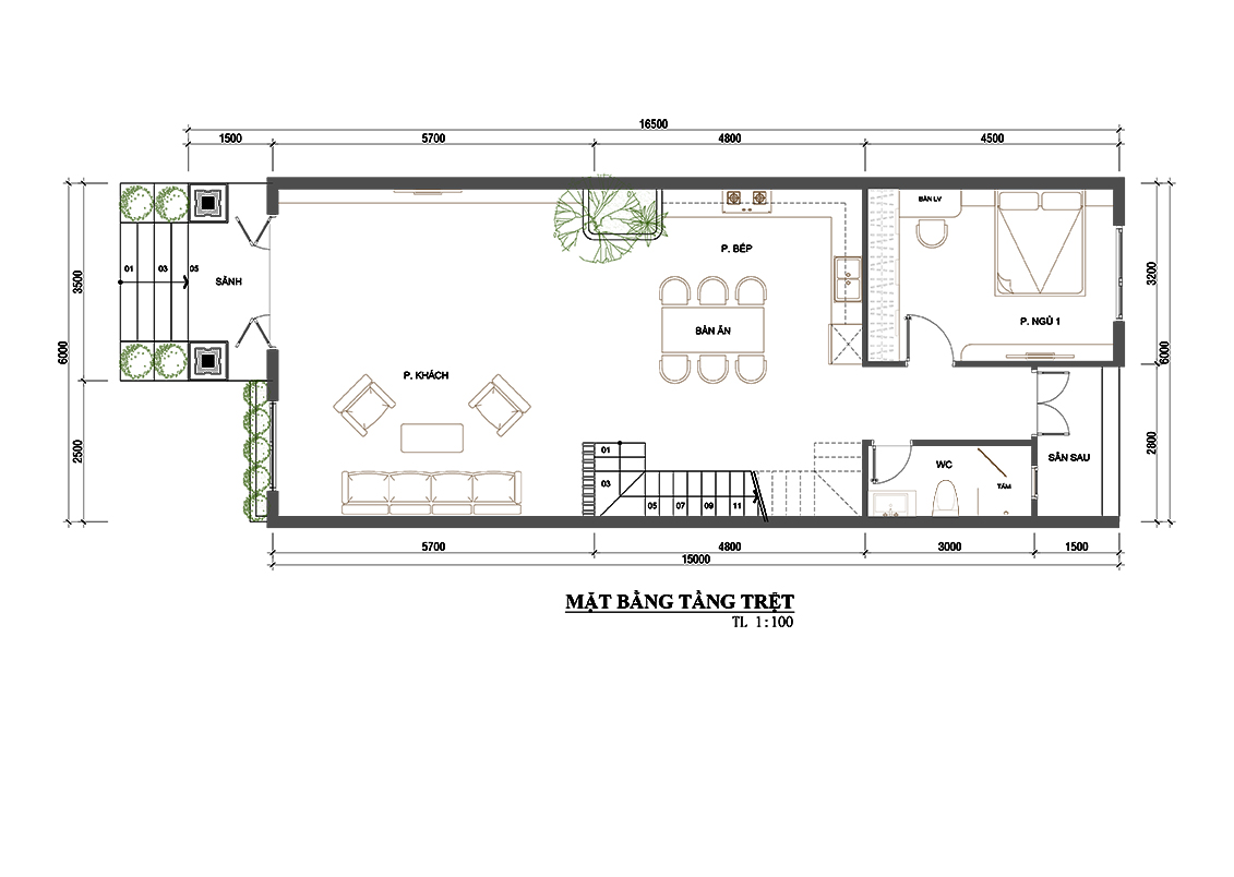 Mẫu thiết kế nhà phố mái thái 1 trệt 1 lầu - anh long (bình phước)