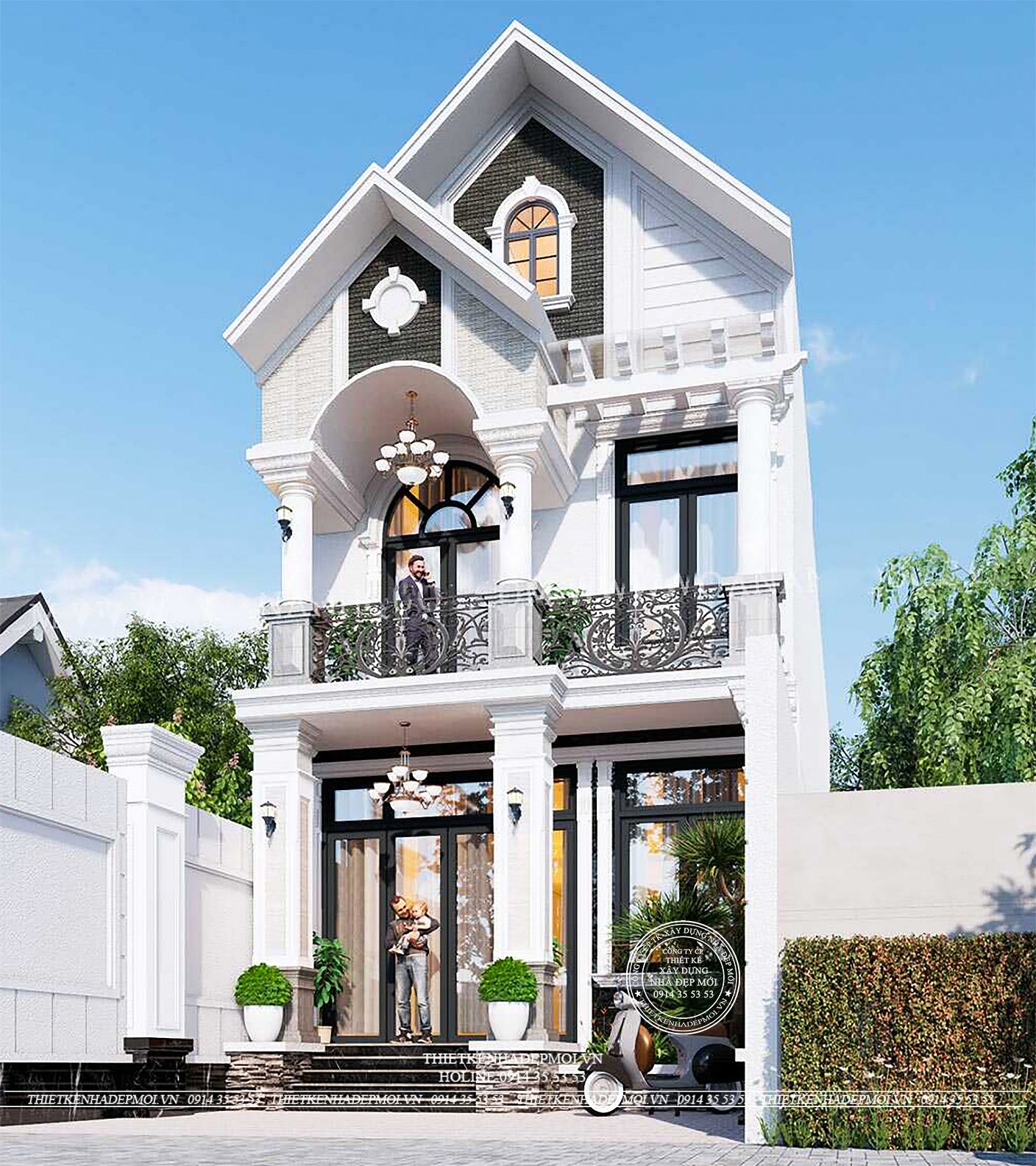 nhà phố mái thái 1 trệt 1 lầu