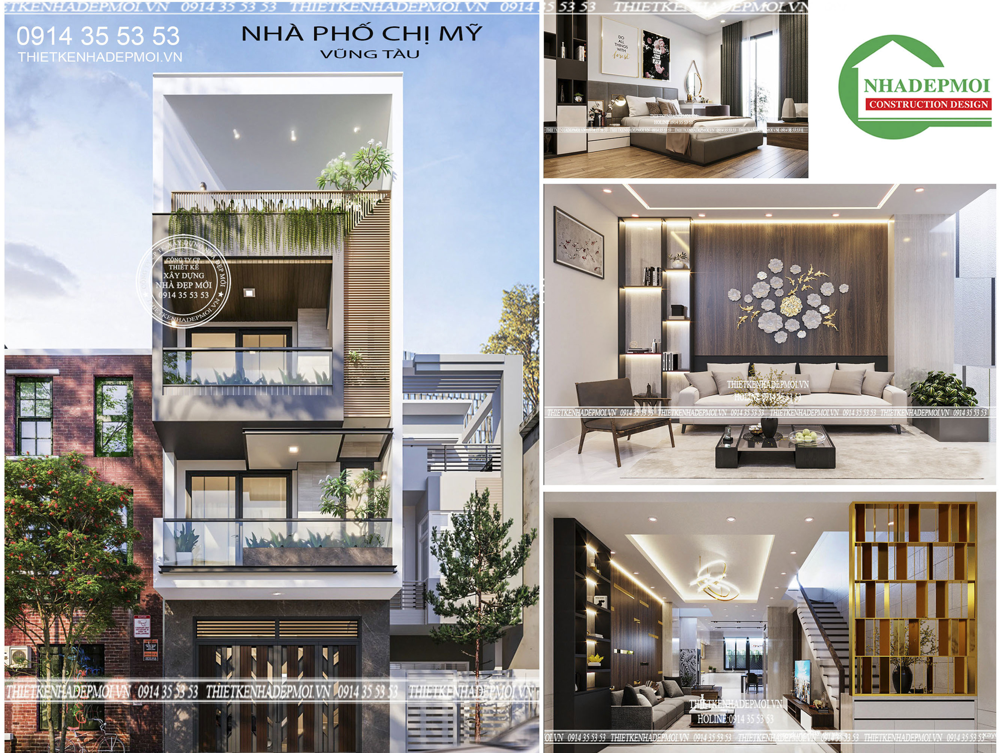 Báo giá thiết kế kiến trúc nhà phố, biệt thự, nhà mái thái đẹp