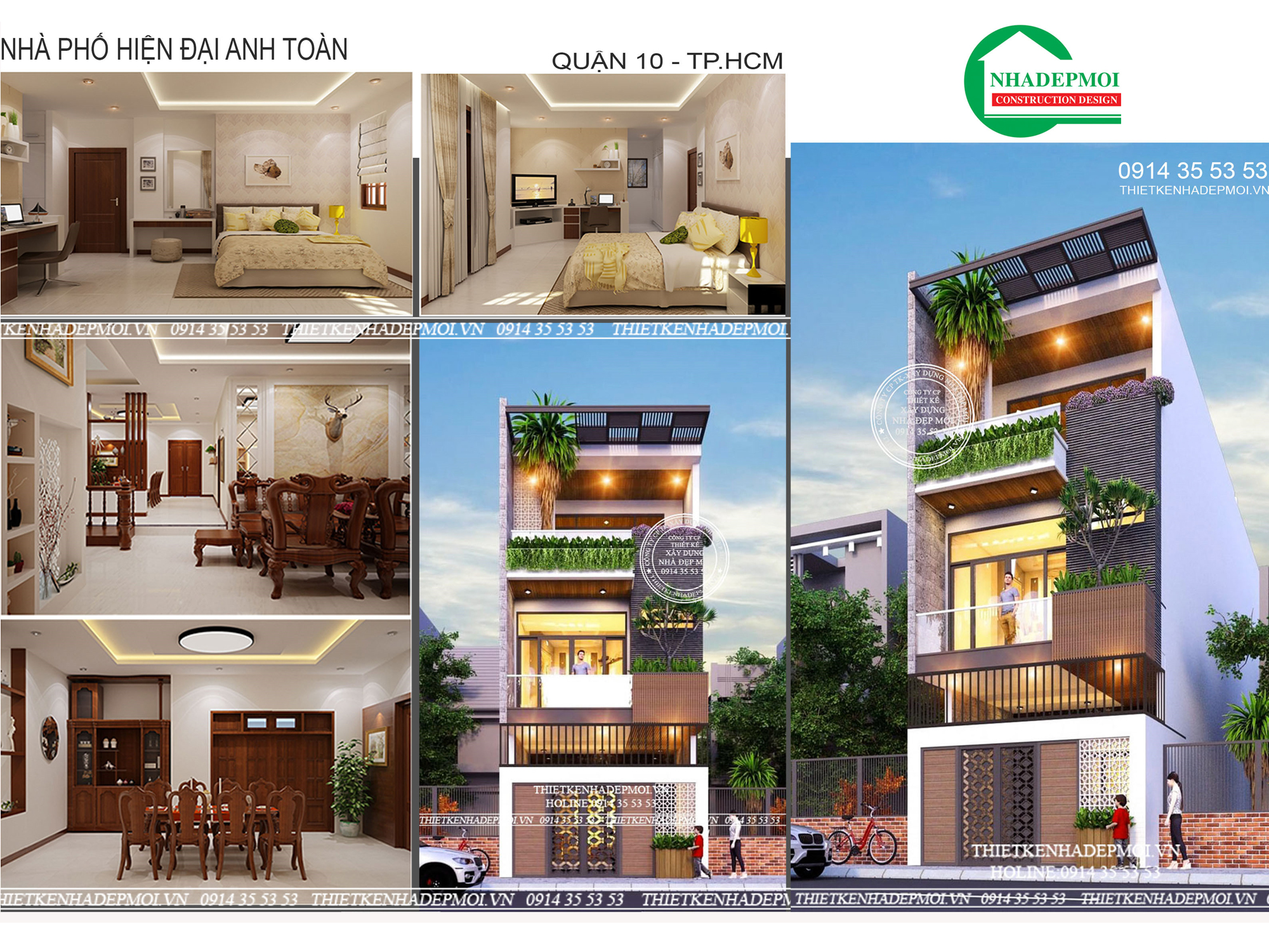 Báo giá thiết kế kiến trúc nhà phố, biệt thự, nhà mái thái đẹp