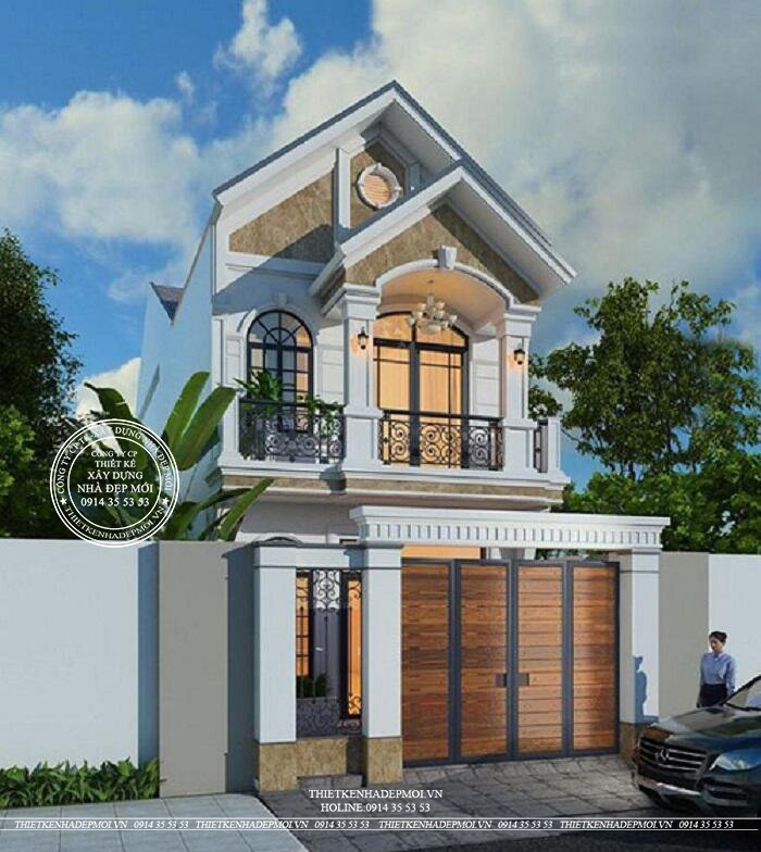 Mẫu nhà phố 2 tầng mái thái
