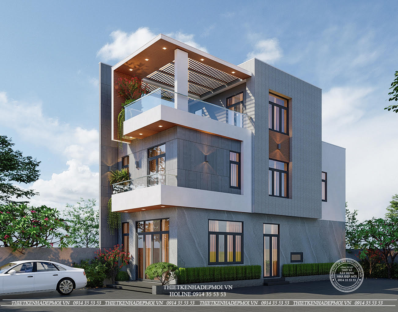 Mẫu nhà phố hiện đại 3 tầng