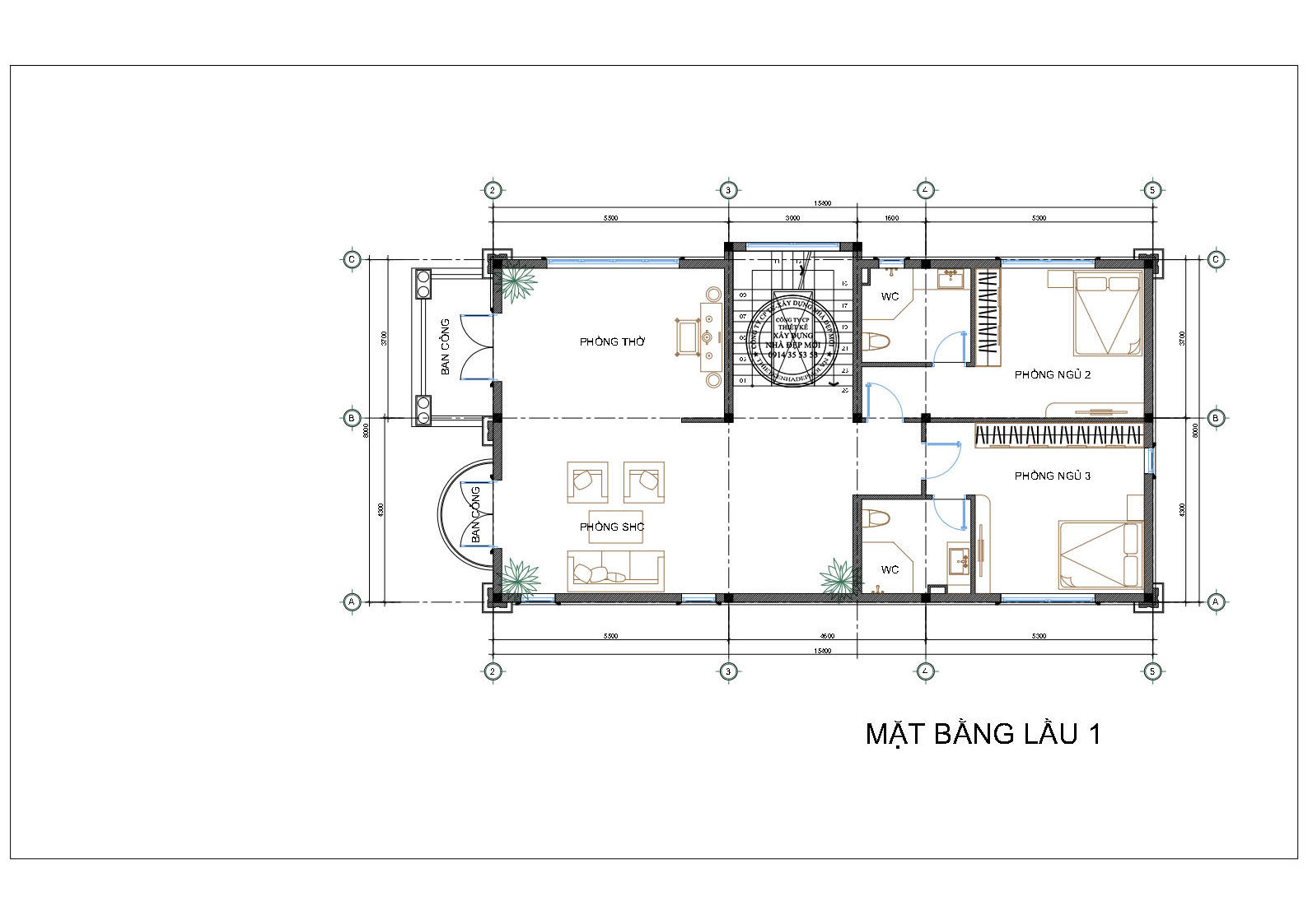mẫu biệt thự 1 hầm 2 lầu phong cách tân cổ điển