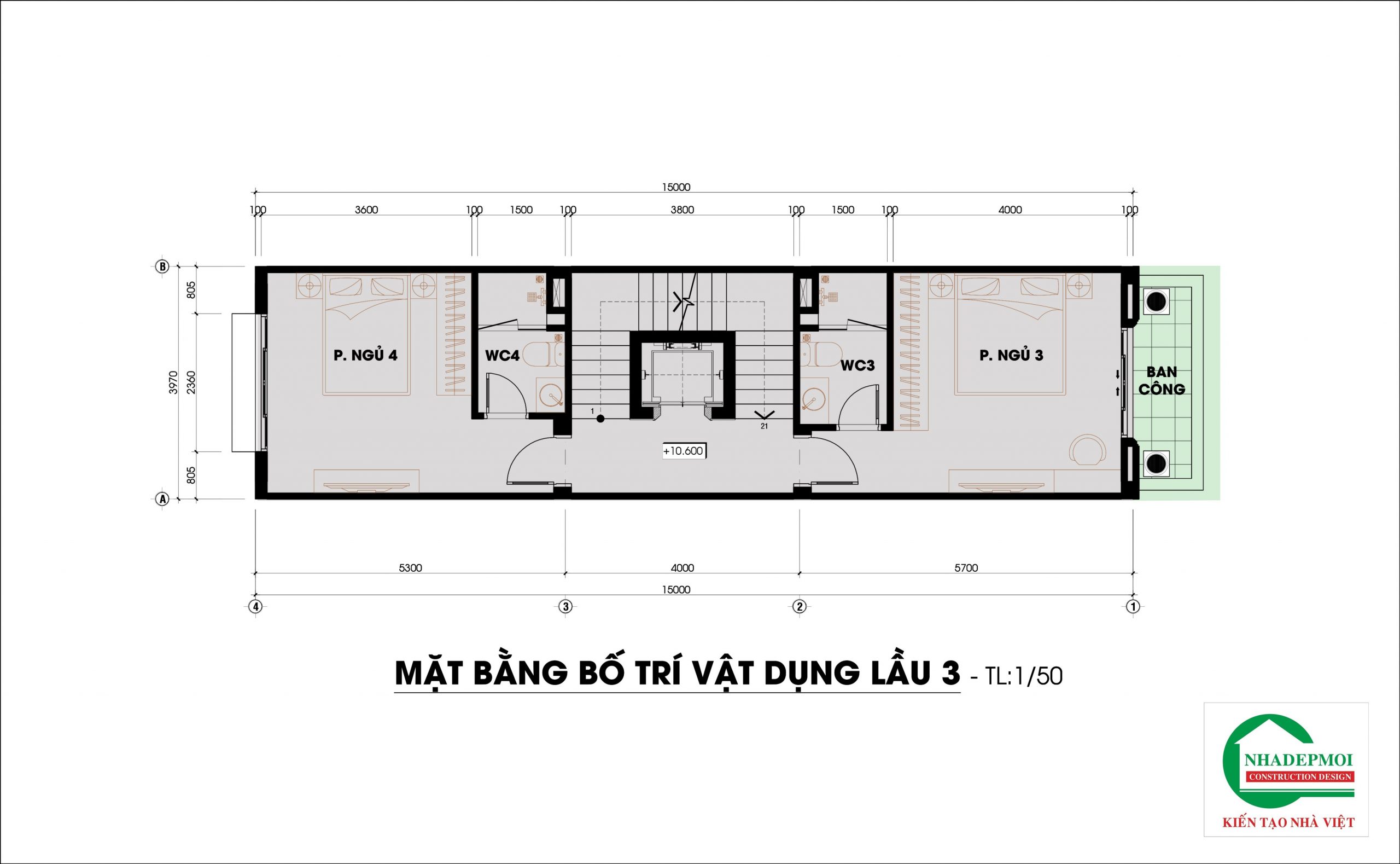 Mẫu nhà phố tân cổ điển 4 tầng 1 tum - anh hiển (đồng nai)
