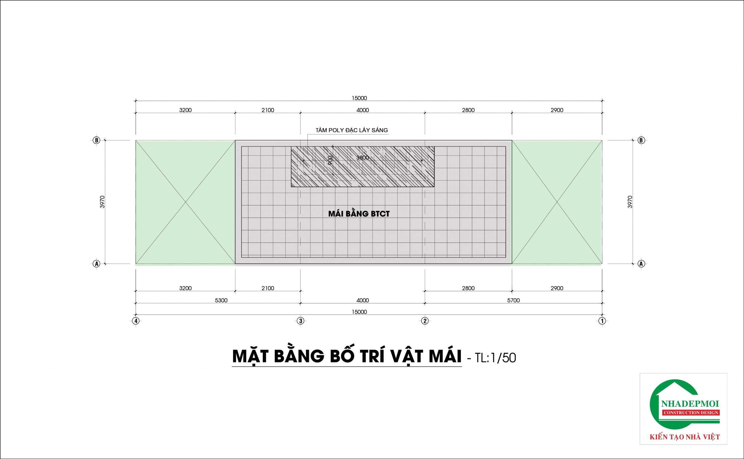 mặt bằng mái nhà phố tân cổ điển