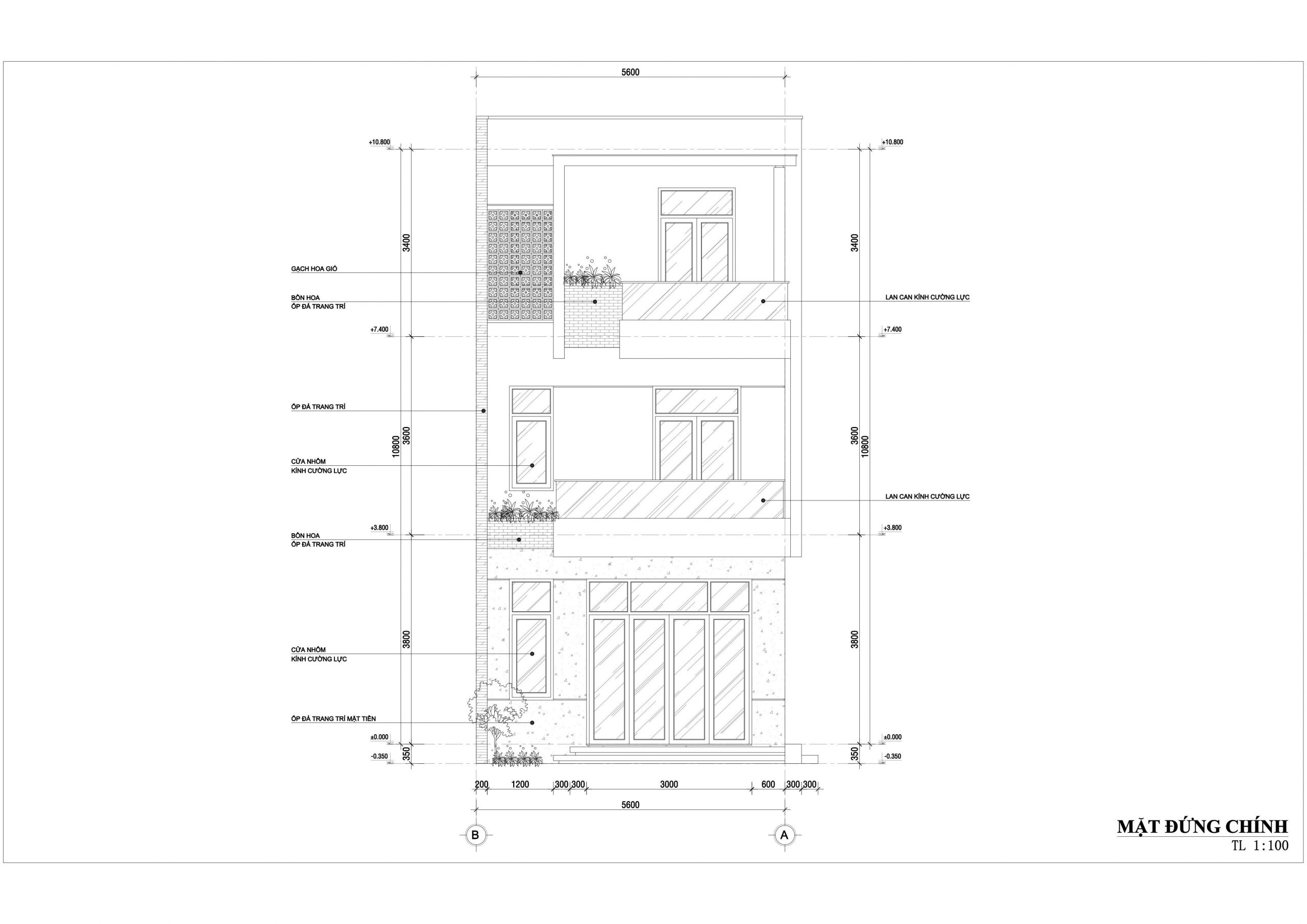 Mẫu nhà phố hiện đại 3 tầng