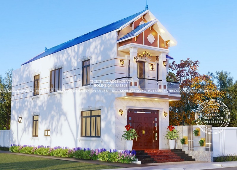 mẫu thiết kế nhà 2 tầng mái Thái