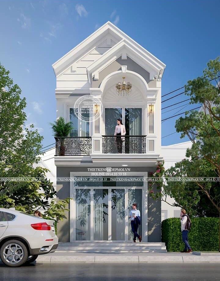 mẫu thiết kế nhà 2 tầng mái Thái