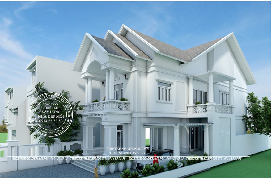 mẫu nhà mái Thái 2 tầng