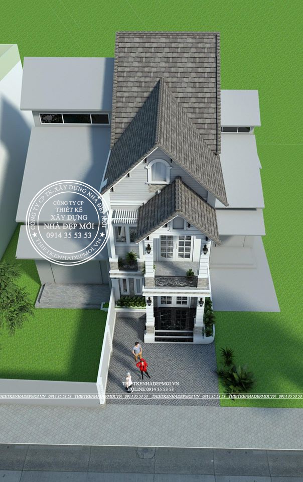 mẫu nhà 2 tầng mái Thái