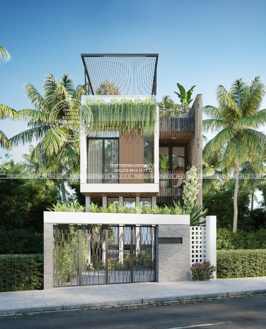 nhà phố 2 tầng hòa hợp thiên nhiên