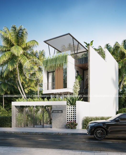 nhà phố 2 tầng hòa hợp thiên nhiên