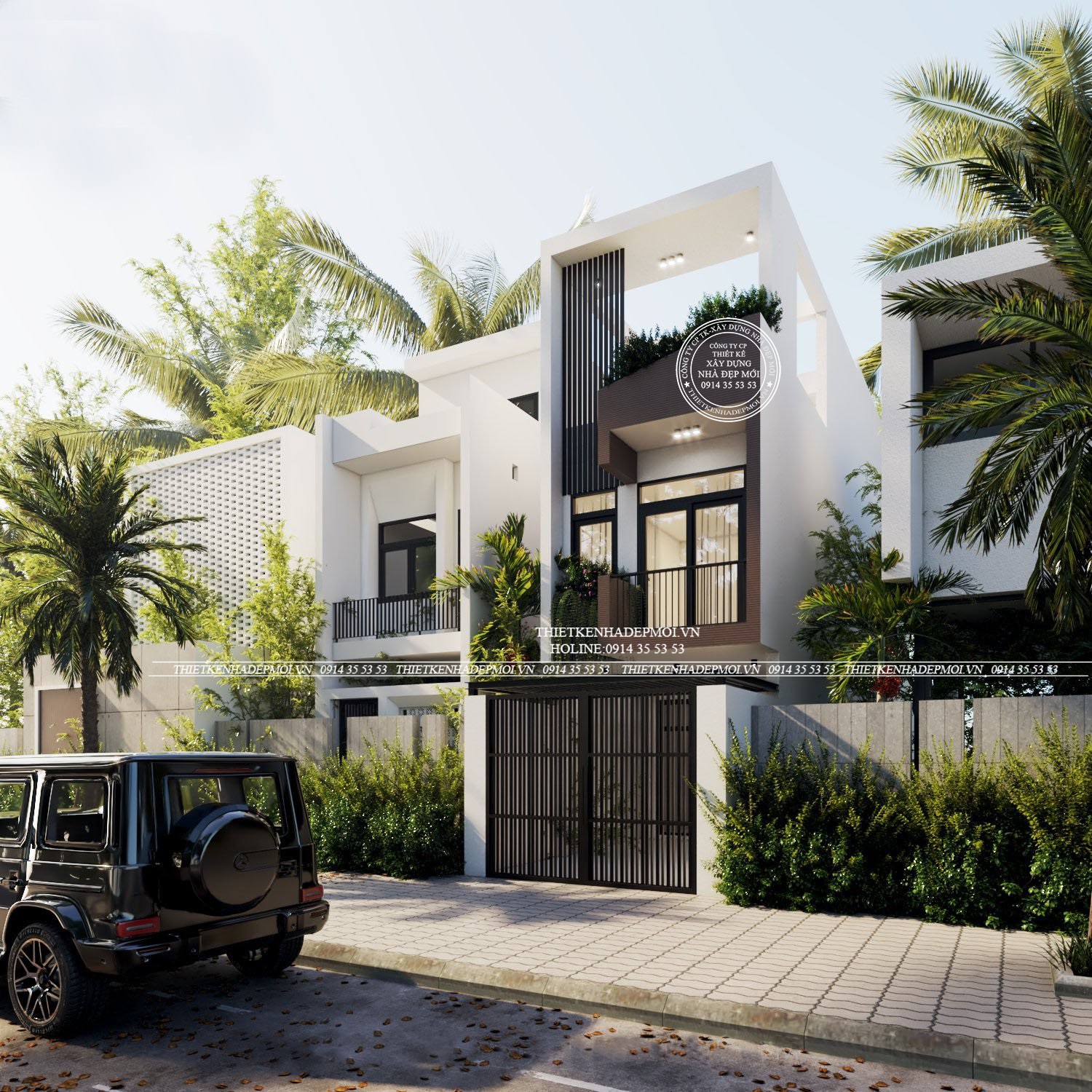 nhà phố hiện đại 1 trệt 1 lầu sân thượng tiện nghi