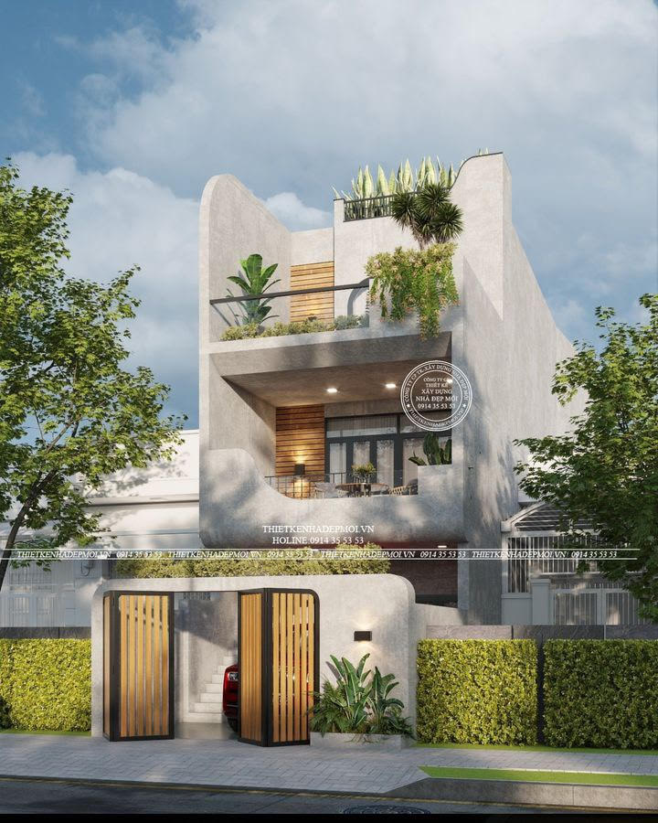 nhà phố hiện đại 1 trệt 2 lầu