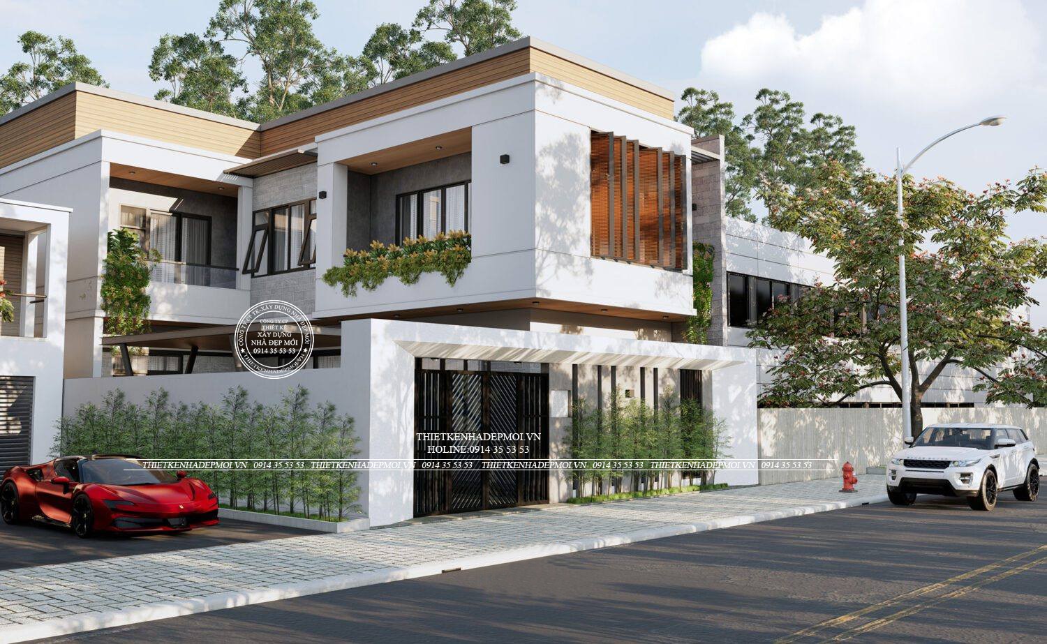 nhà phố hiện đại thiết kế 2 tầng mới mẻ