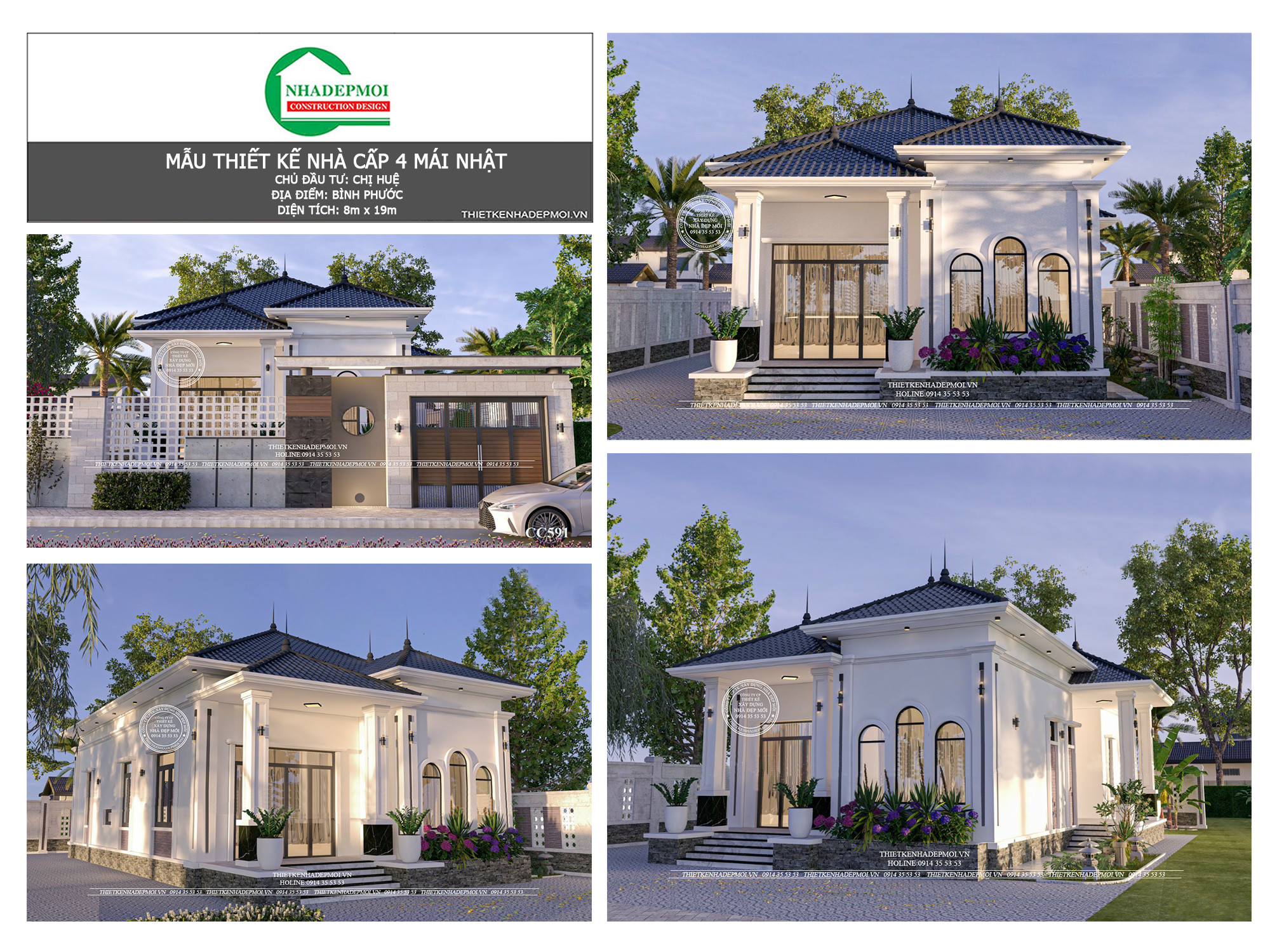 Báo giá thiết kế kiến trúc nhà phố, biệt thự, nhà mái thái đẹp