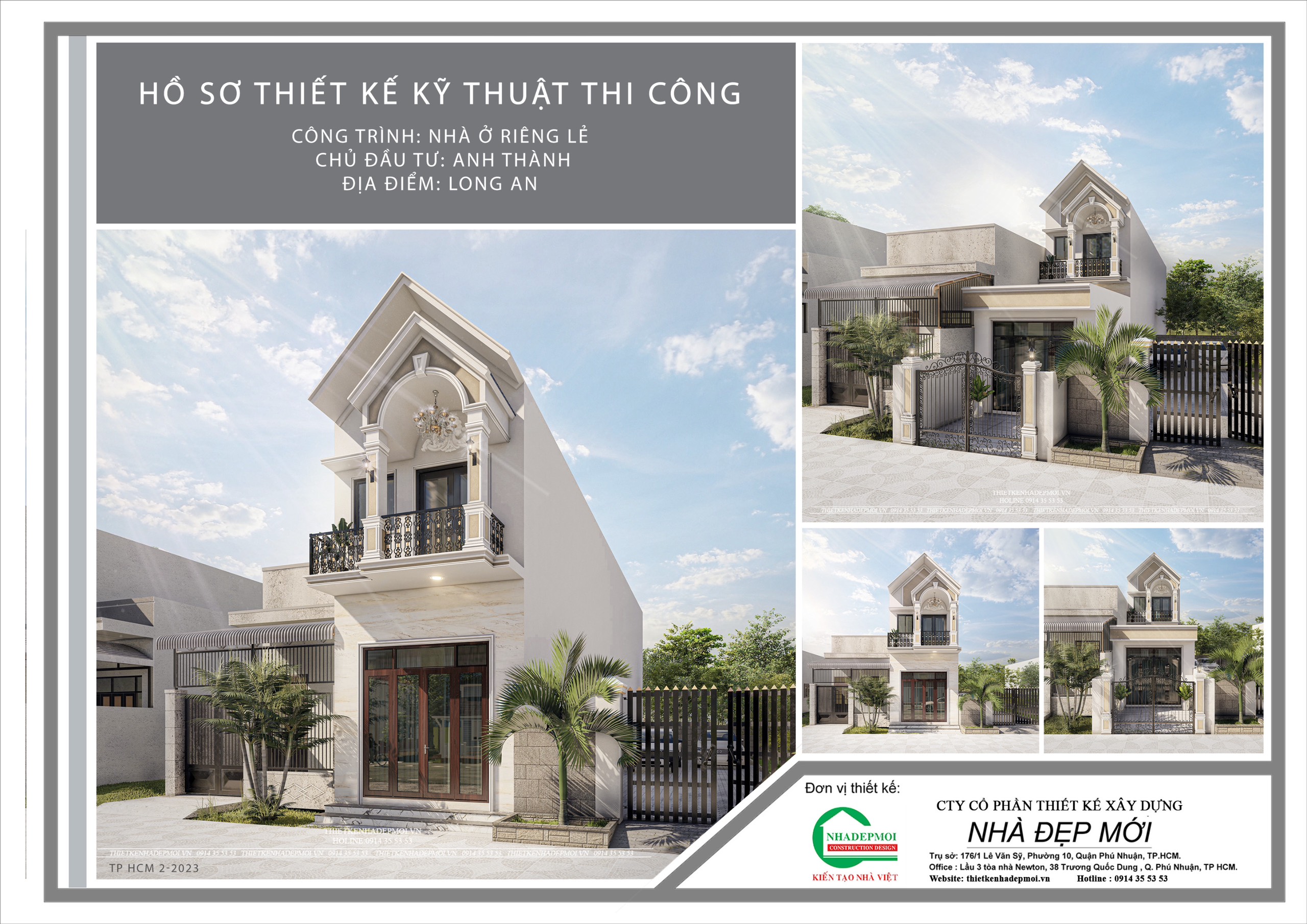 Báo giá thiết kế kiến trúc nhà phố, biệt thự, nhà mái thái đẹp