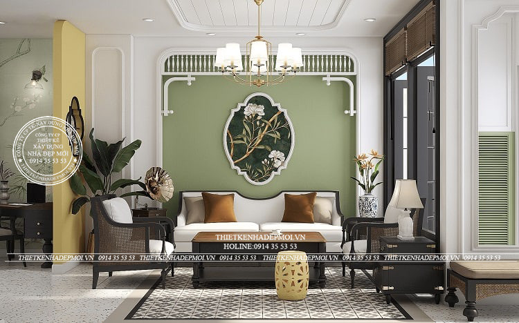 Mẫu nội thất phong cách indochine sang trọng