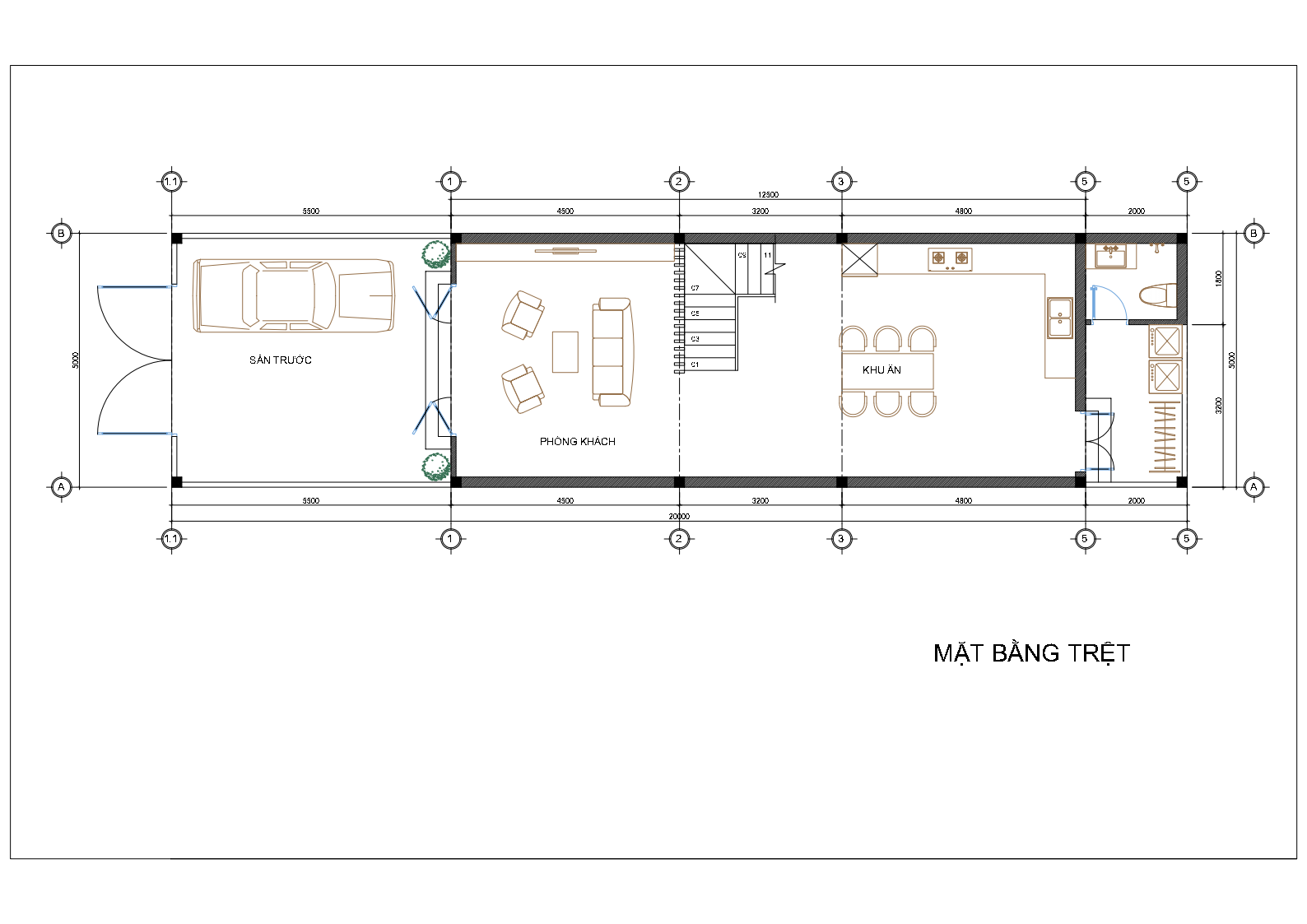 nhà phố mái thái 3 tầng hiện đại