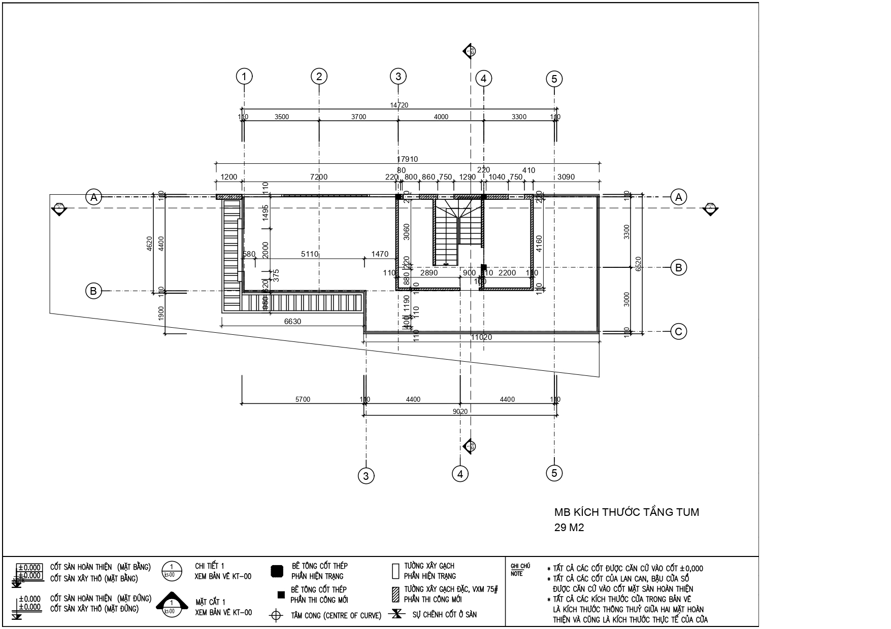Thiết kế nhà phố hiện đại 1 trệt, 1 lầu, tum và sân thượng độc đáo