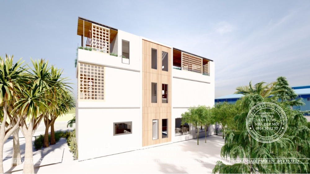 nhà phố hiện đại 1 trệt, 1 lầu, tum và sân thượng