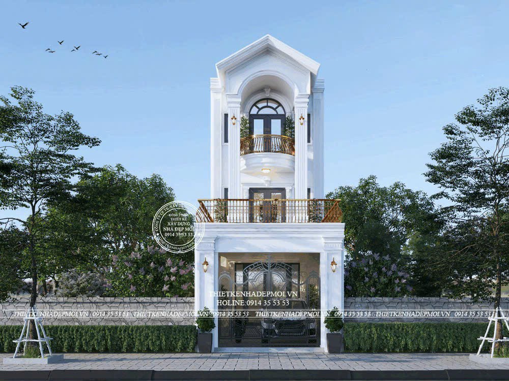 nhà phố mái thái 3 tầng hiện đại