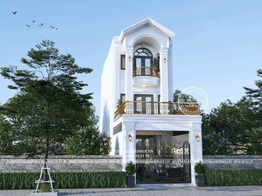 nhà phố mái thái 3 tầng hiện đại