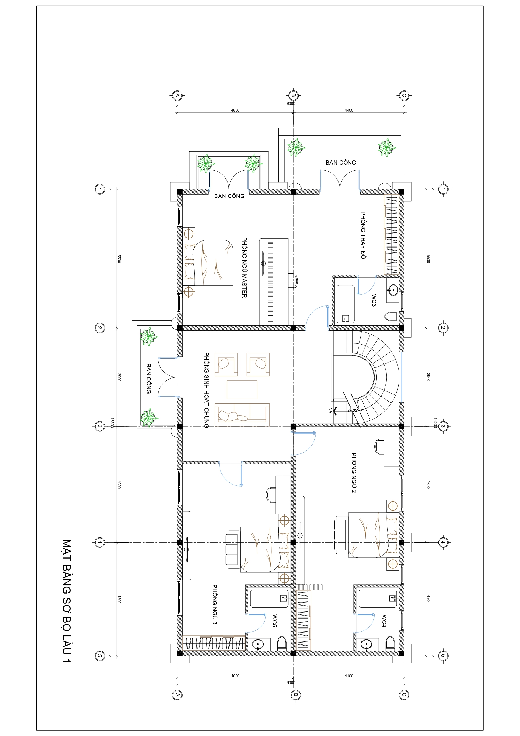 Thiết kế biệt thự sân vườn tân cổ điển mái mansard – anh son, biên hòa