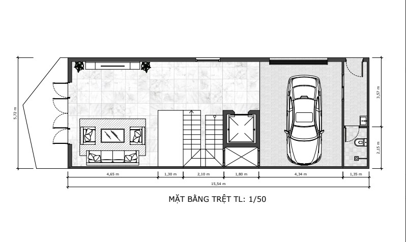 Thiết kế nhà phố hiện đại 1 trệt, 3 lầu sân thượng – anh trường (tphcm)