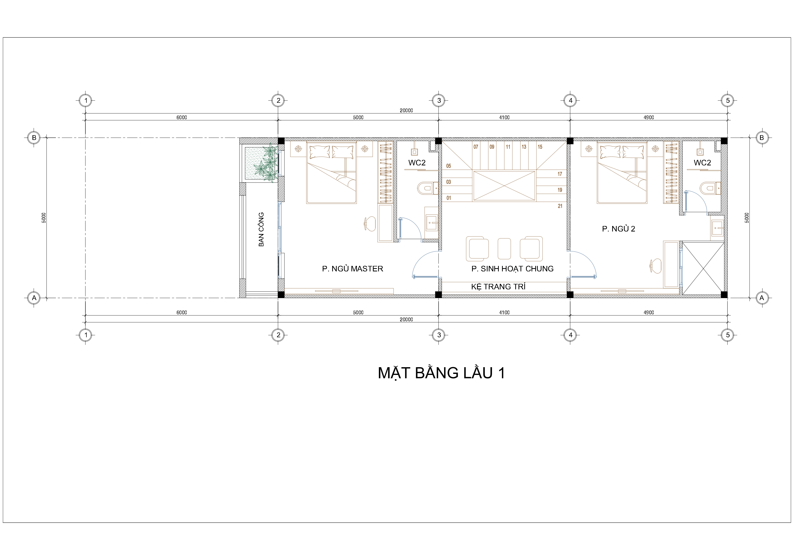 Mẫu nhà phố 1 trệt 2 lầu hiện đại - độc đáo