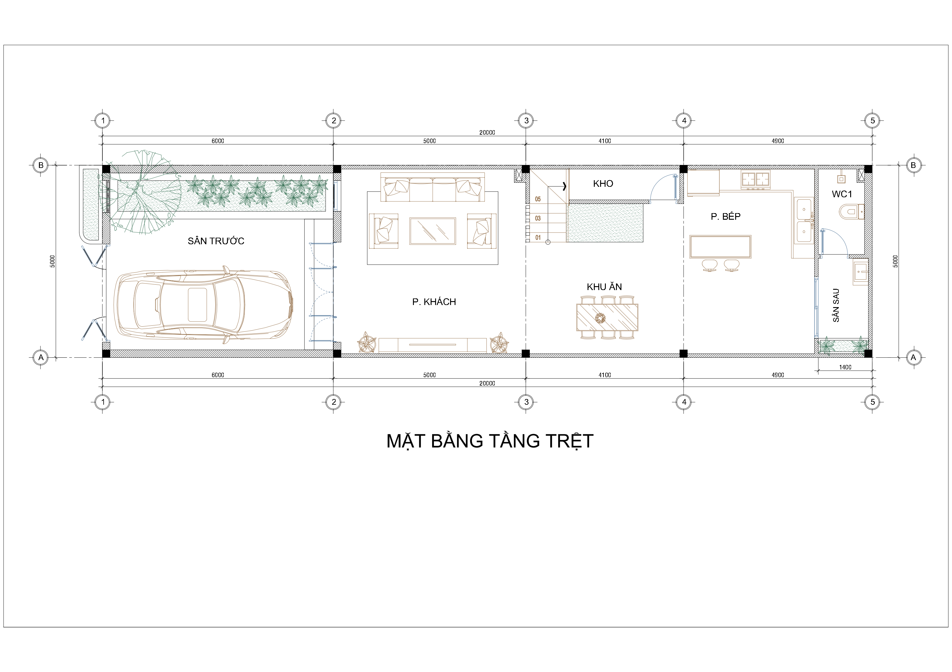 Mẫu nhà phố 1 trệt 2 lầu hiện đại - độc đáo