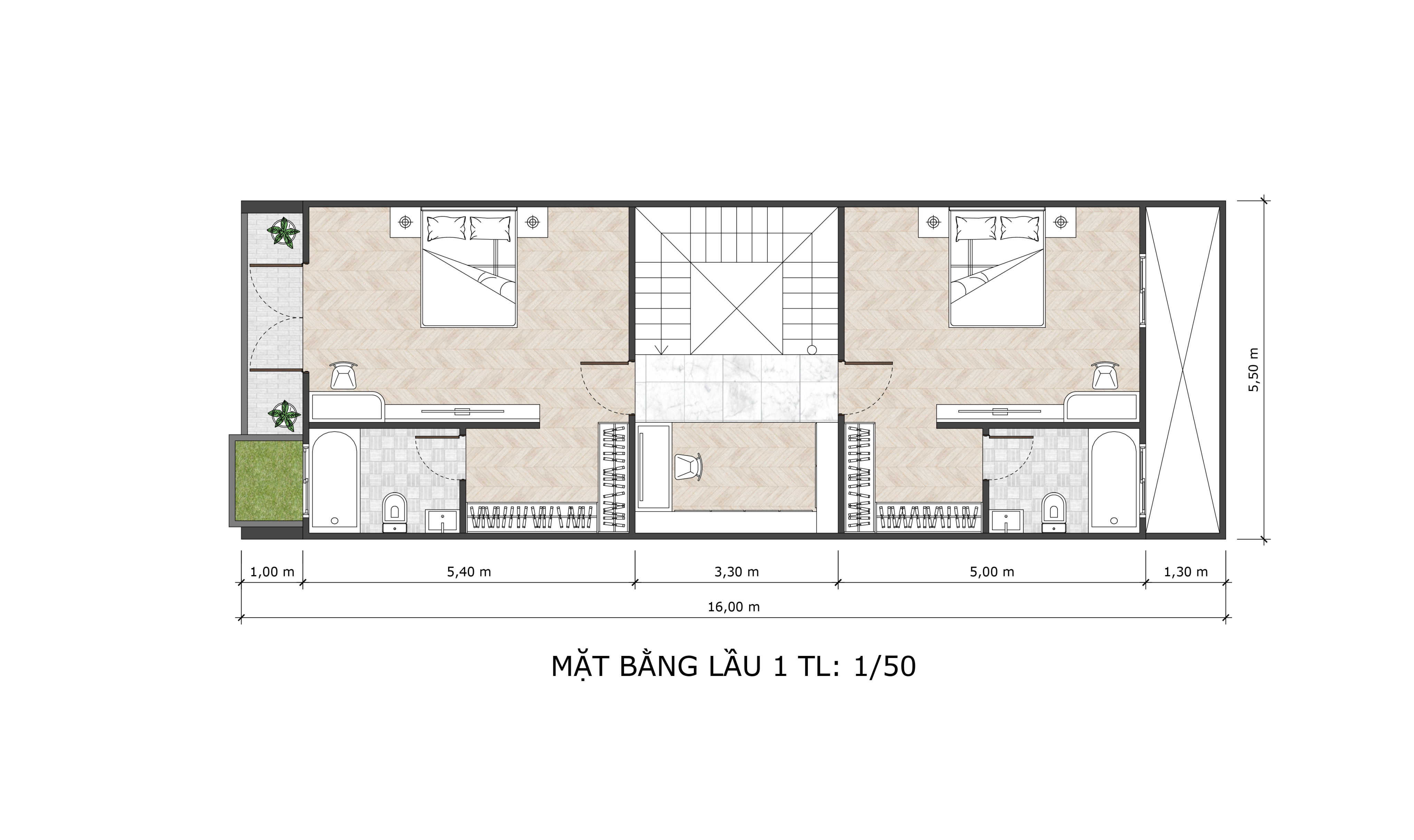 Mẫu nhà 1 trệt 2 lầu cuốn hút